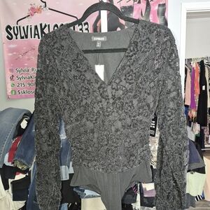 Express Black Lace Bodysuit